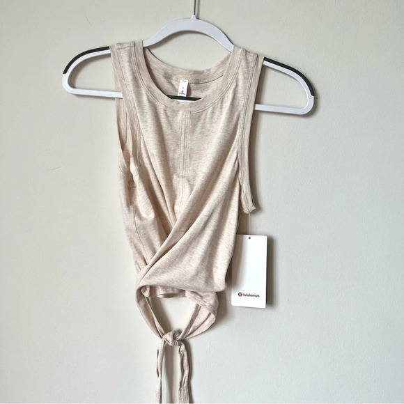 NWT Lululemon Time to Restore Tie Tank Top in Tan - Picture 5 of 6